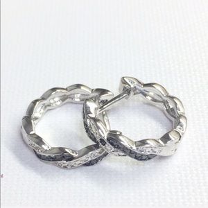 Diamond Platinum Hoop earrings. LAST ONE ❤️